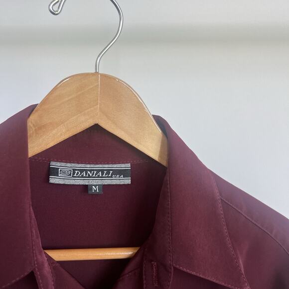 RARE Daniali USA Mens Medium Tiger Collared Short Sleeve Button Down Shirt - Picture 3 of 8